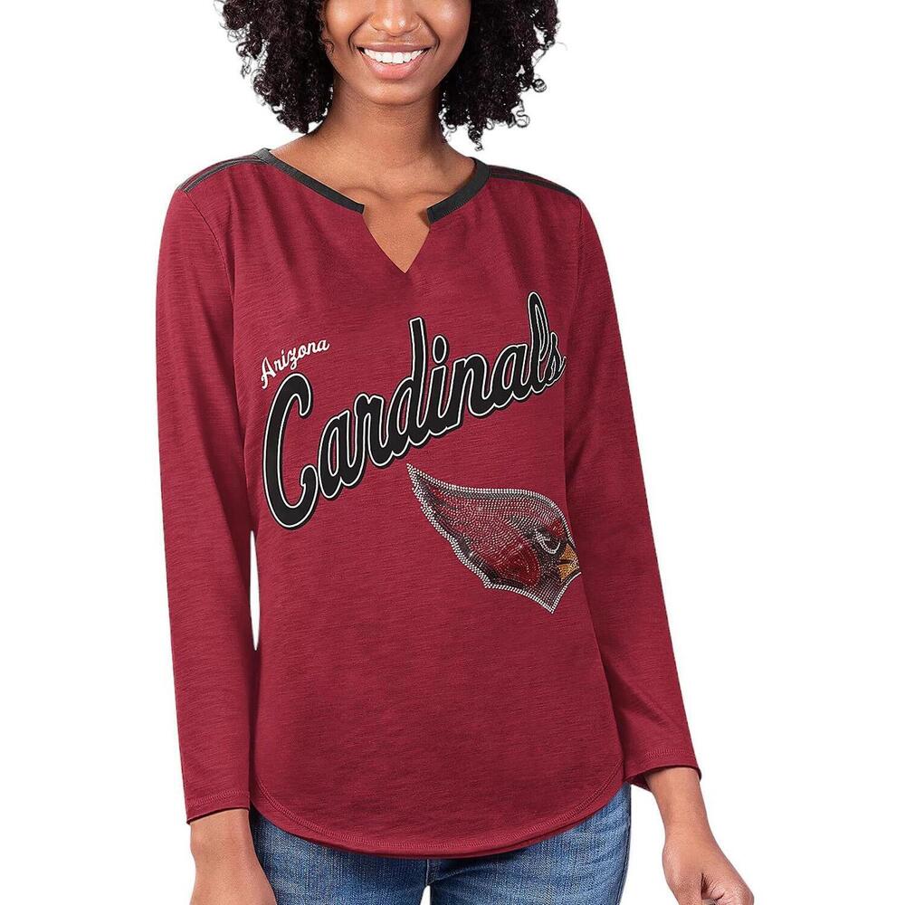 NFL Women's Long Sleeve V-Neck Tee Cardinals - Regular